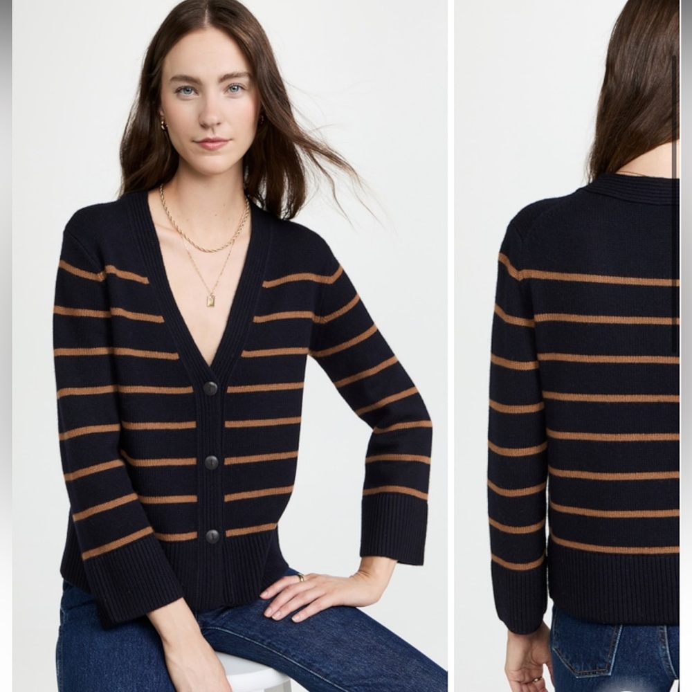 Vince Wool Cashmere‎ Breton Stripe Cardigan XXXL